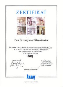 CERTYFIKAT KNAUF