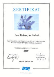 CERTYFIKAT KNAUF
