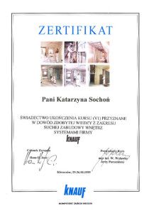 CERTYFIKAT KNAUF